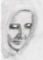 Pencil sketch of St. Madeleine Sophie Barat by Pilar de la Herran rscj (ESP)